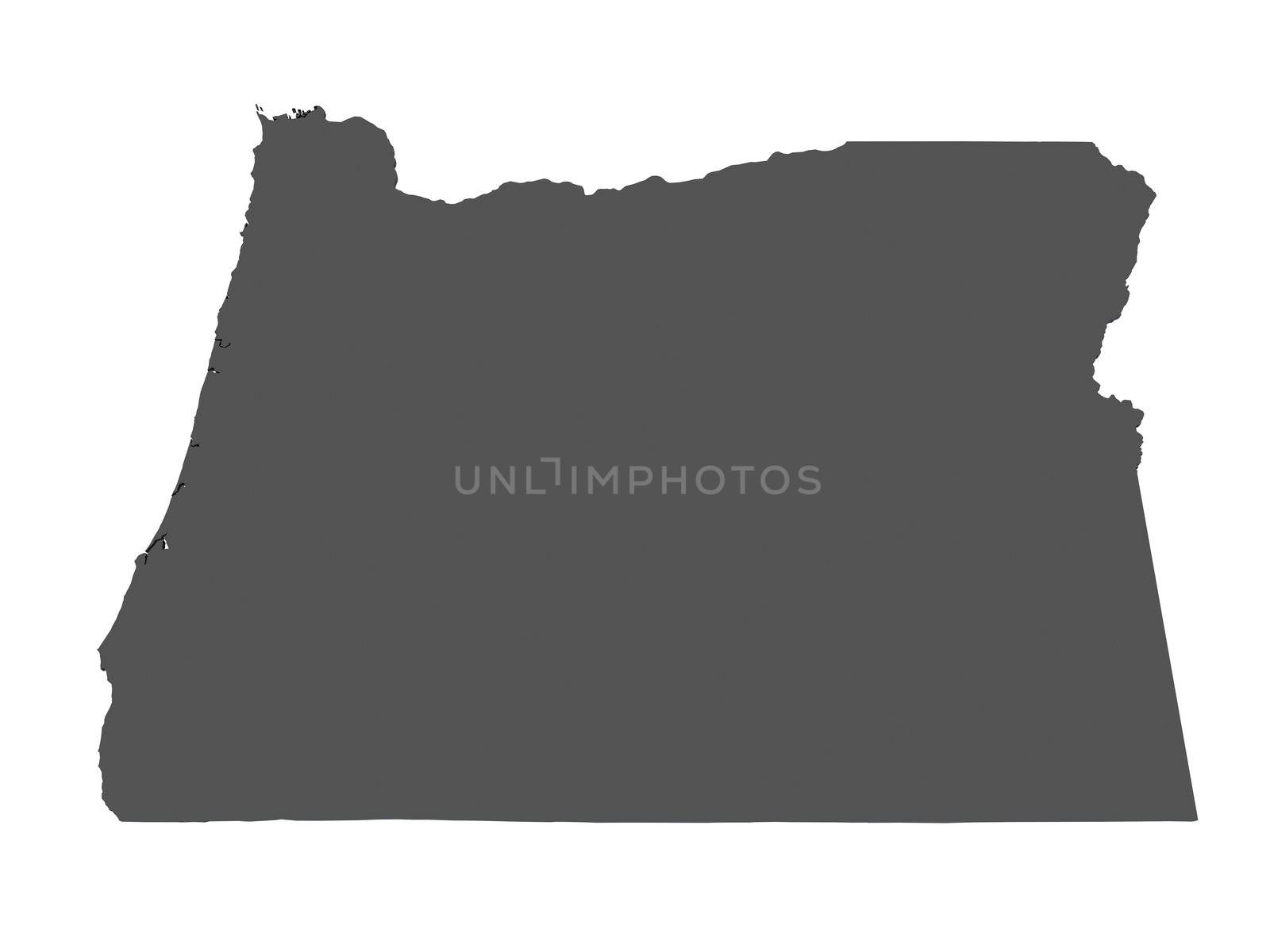 Map of Oregon - USA - nonshaded