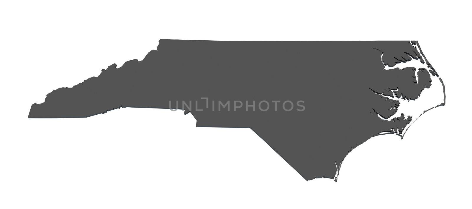 Map of North Carolina - USA - nonshaded