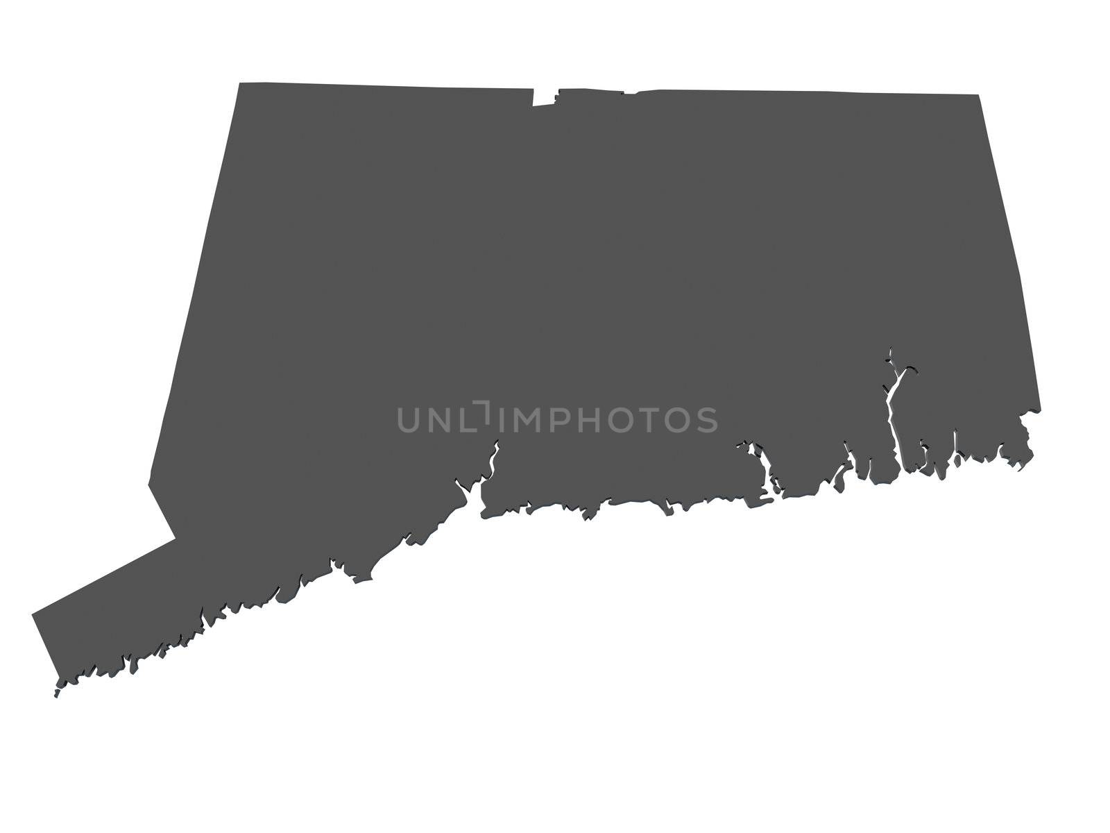 Map of Connecticut - USA - nonshaded