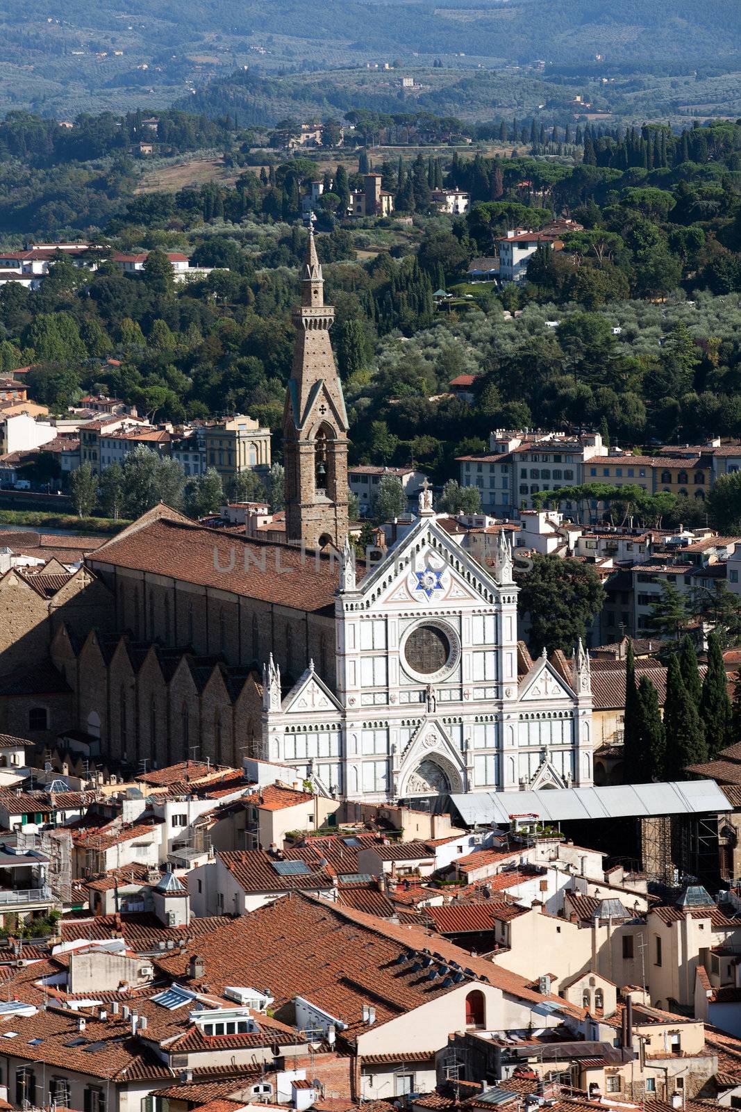 Florence - the view on Santa Croce from the dome Duomo