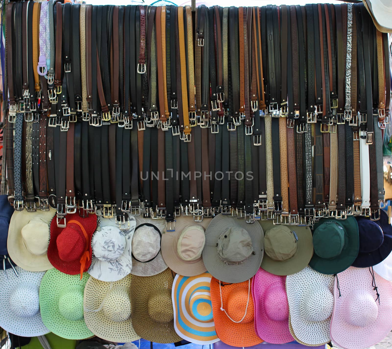 Beltsand hats for sale at an african market