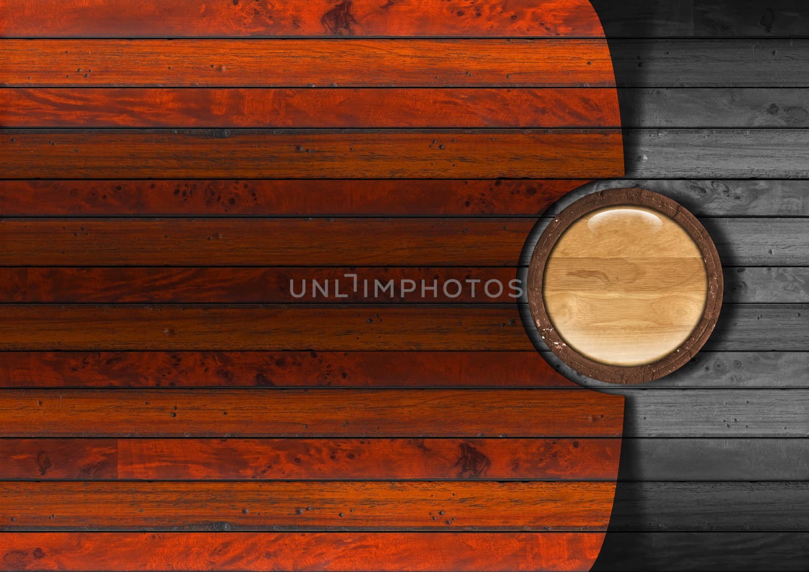 Wood grunge background brown and gray with wooden plate
