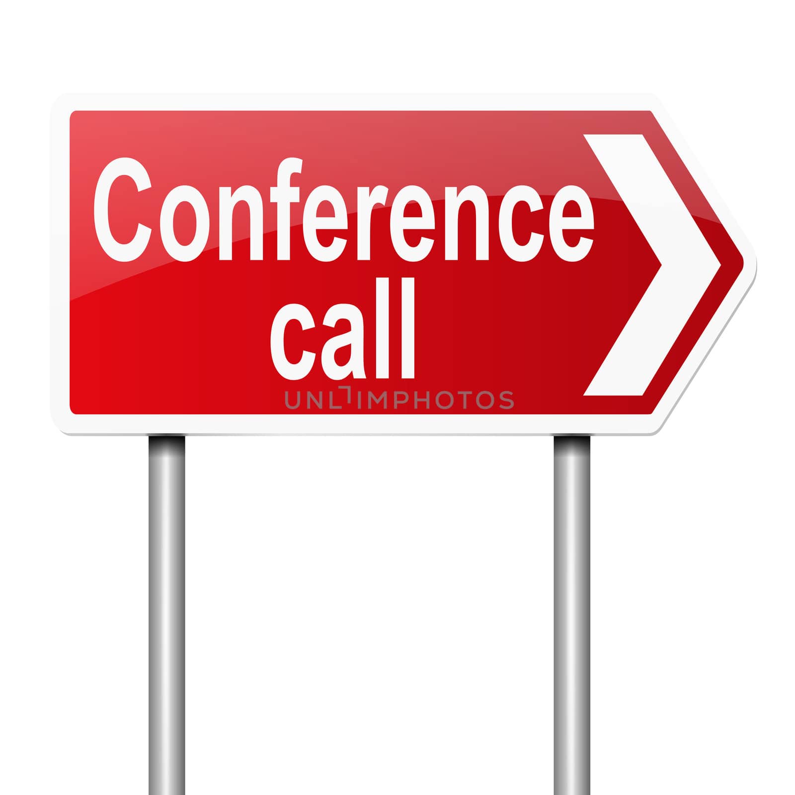 Illustration depicting a sign with a conference call concept.