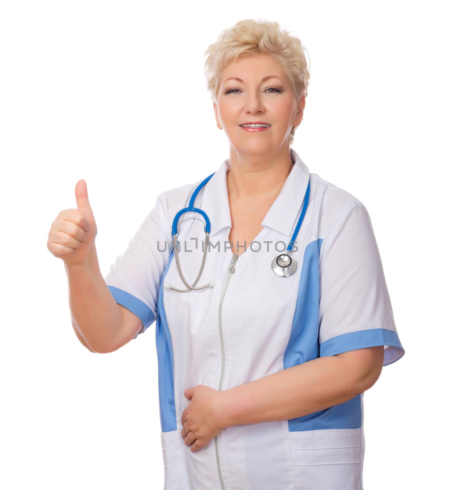 Mature doctor shows ok gesture by rbv