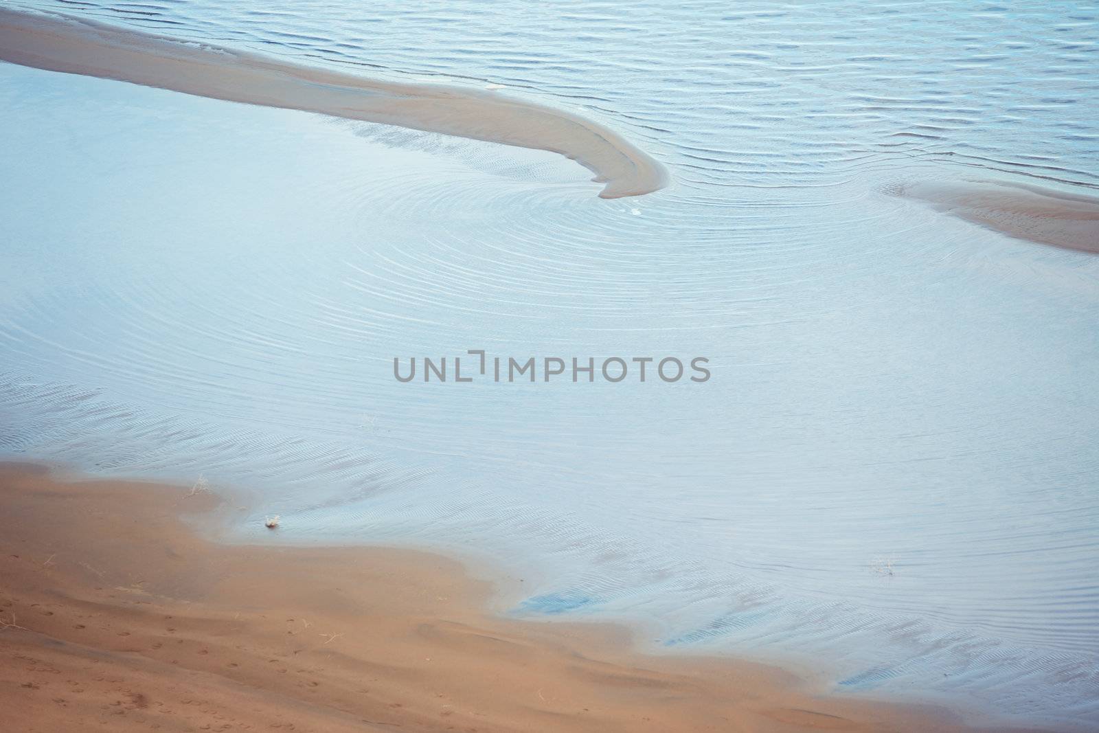 View on lagoon with ripple on the water