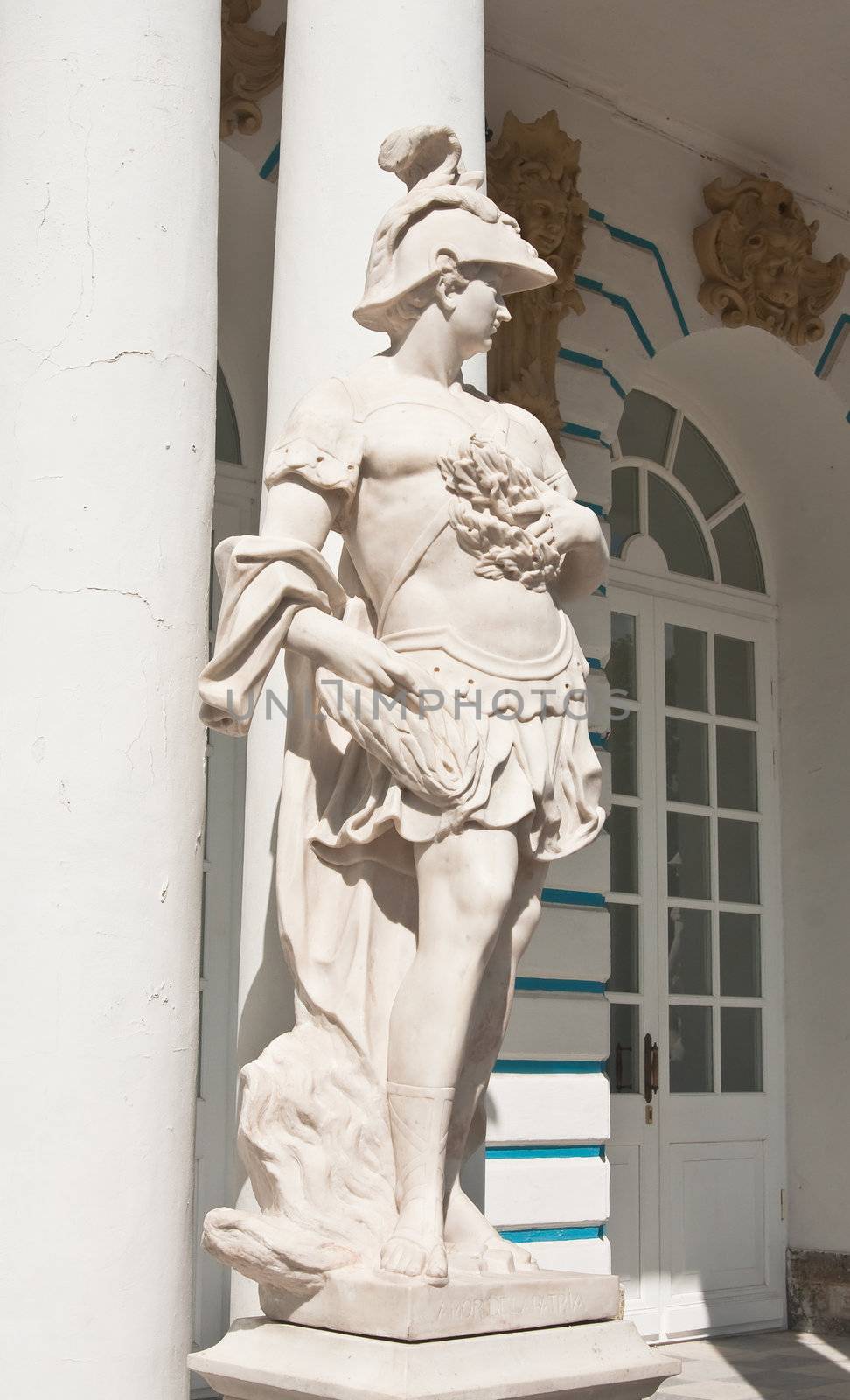 The statue in the ensemble of the Catherine Palace. St. Petersburg, Tsarskoye Selo. Russia