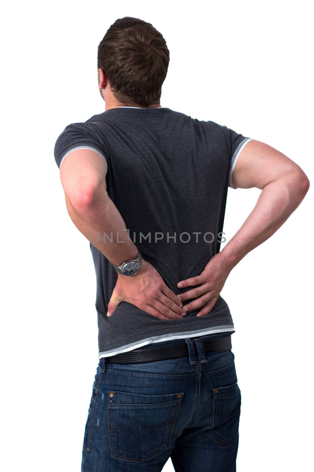 Young Man with back pain by dwaschnig_photo
