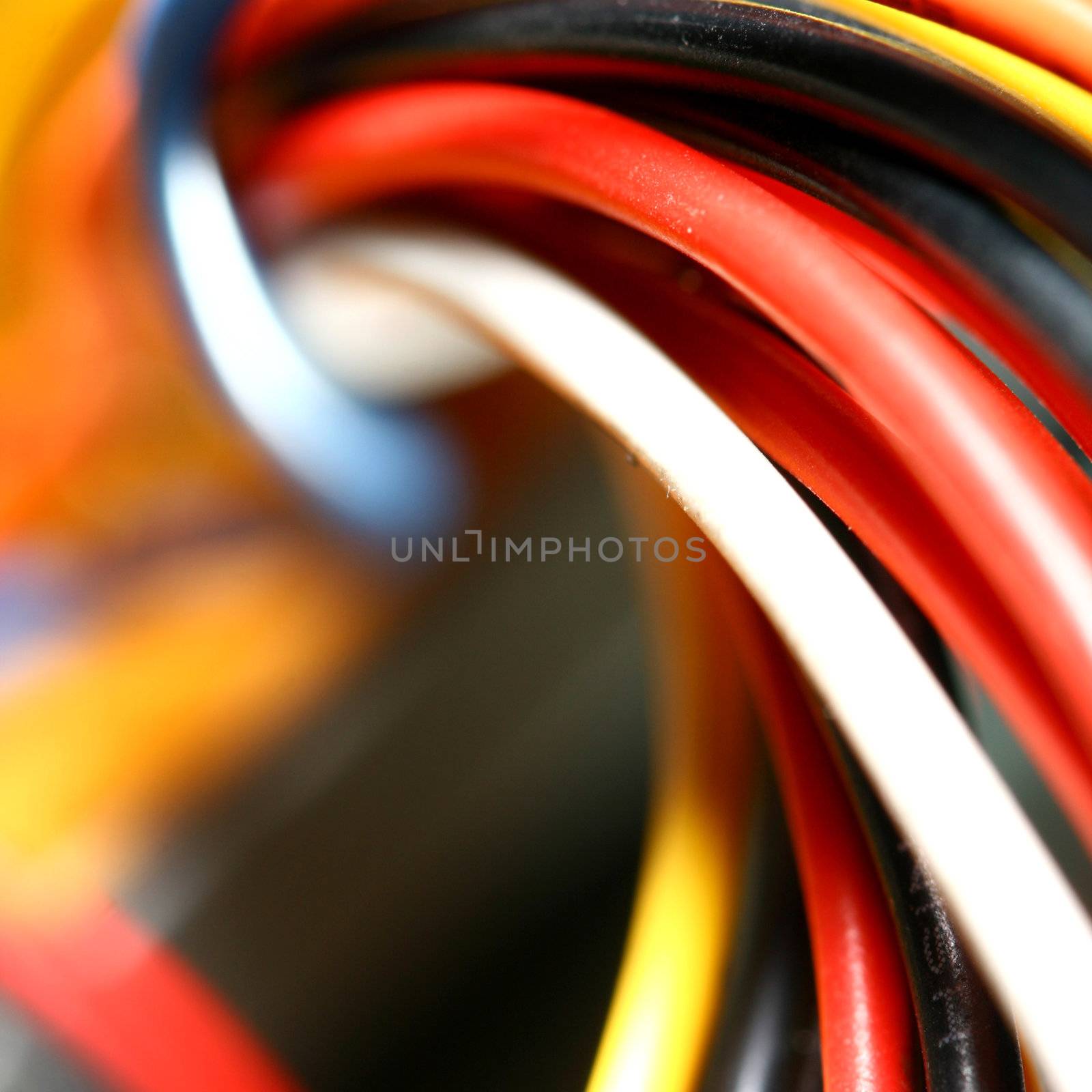 colored wire abstract macro close up