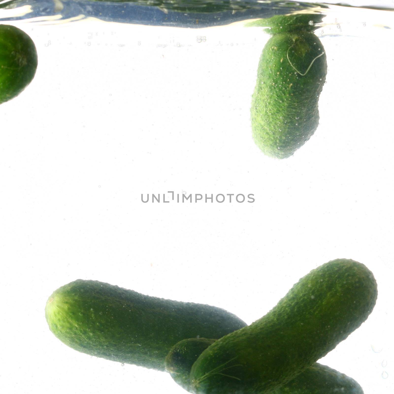 cucumber splash isolated on white background