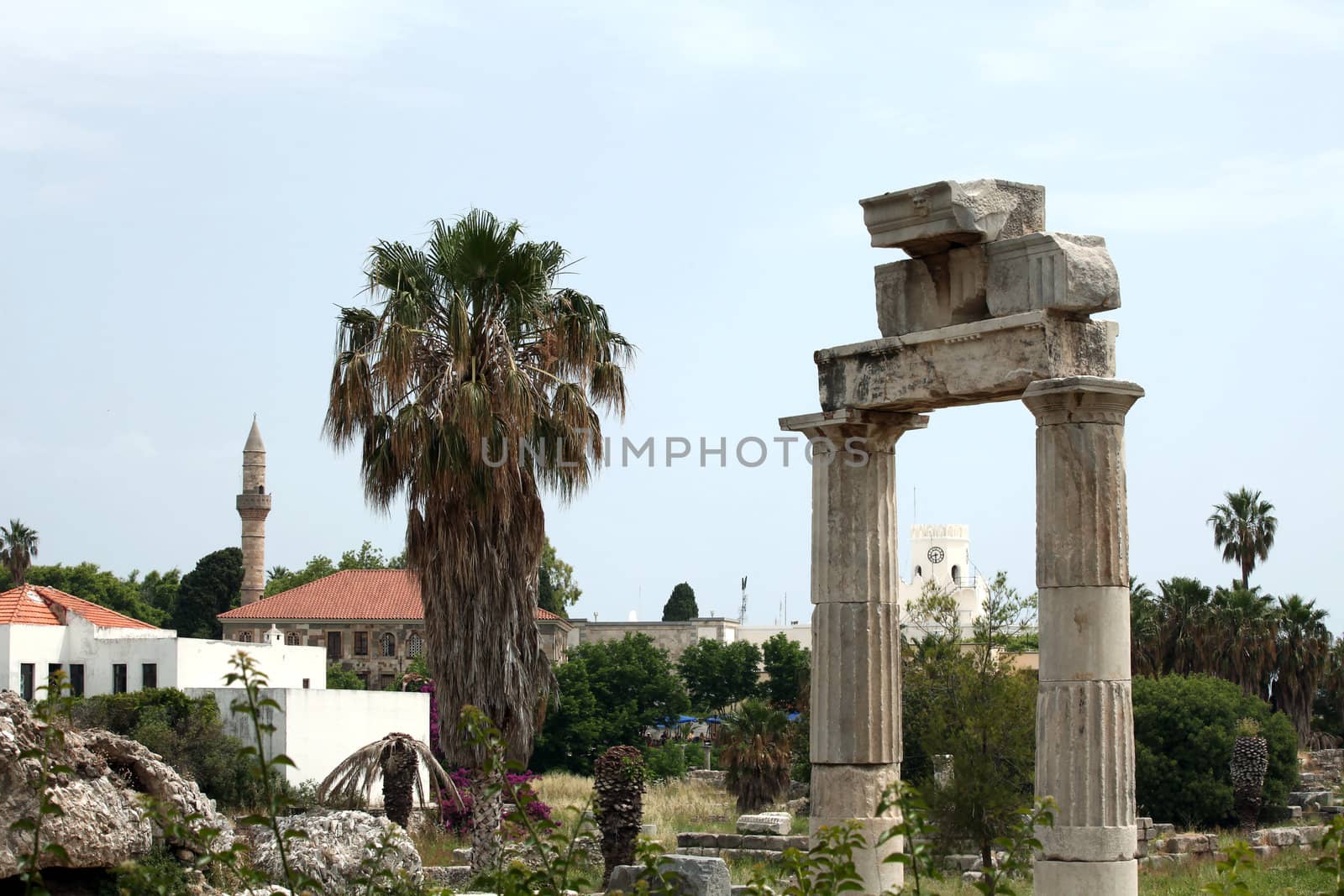 the ruins of the ancient agora on Kos Island, Dodecanese