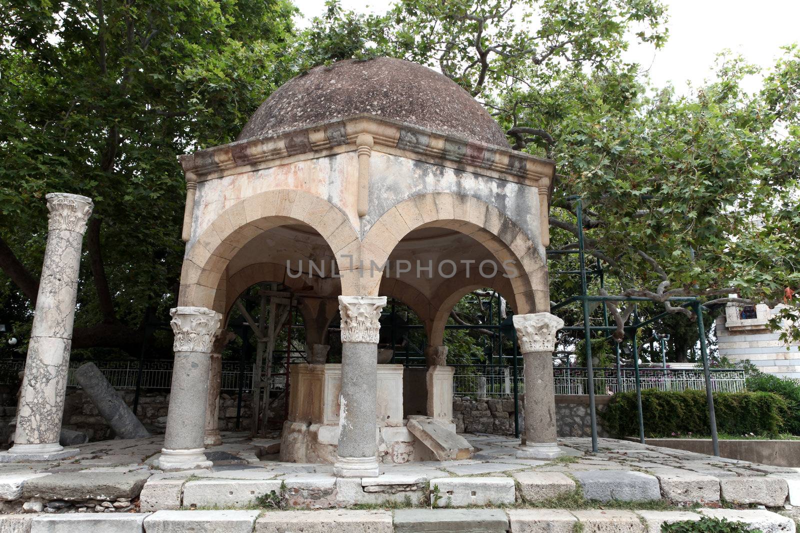 The Plateia of the Plane Tree of Hippocrates in Kos town. Greece