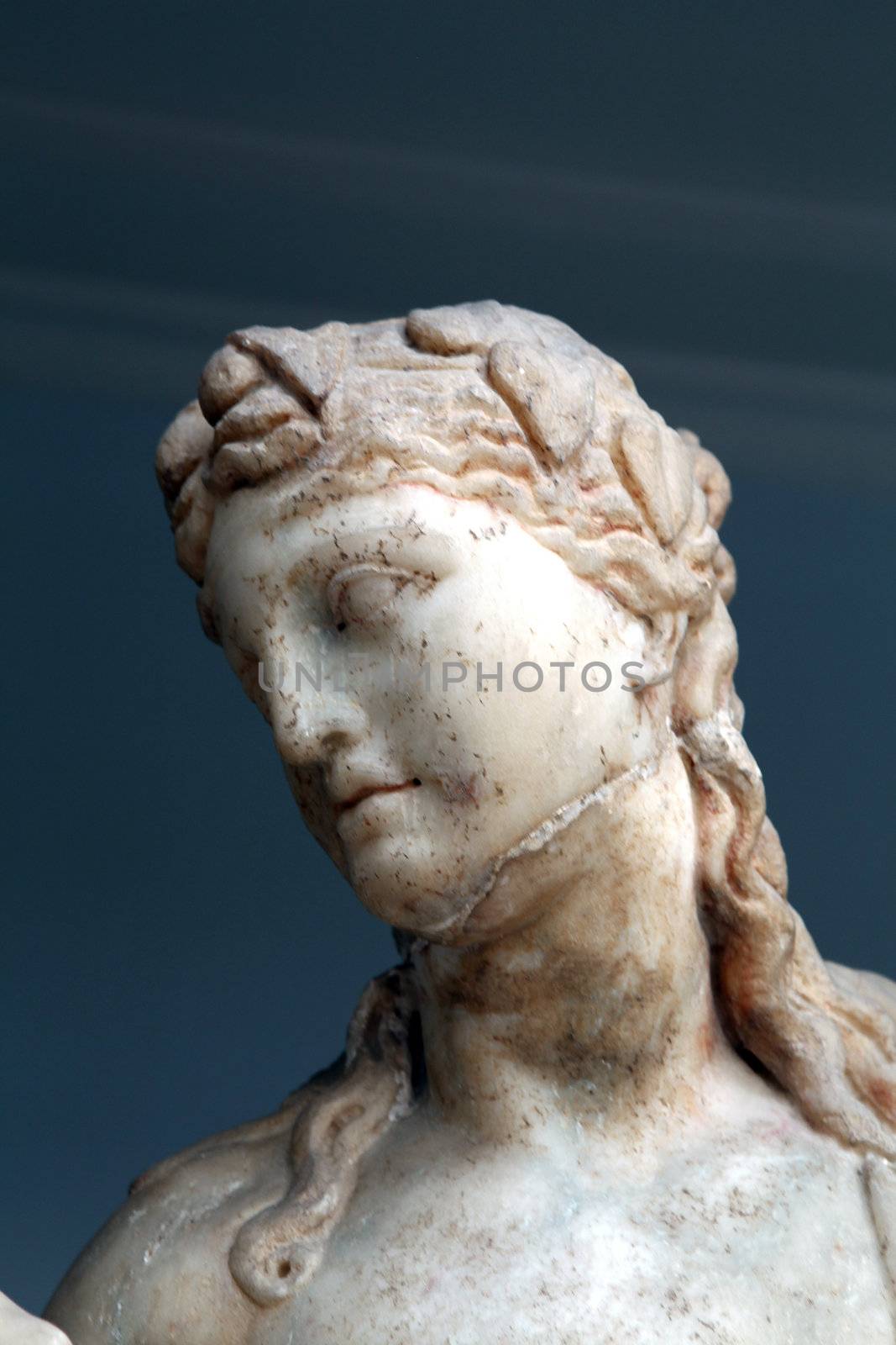 Ancient sculpture in Kos town. Dodecanese, Greece