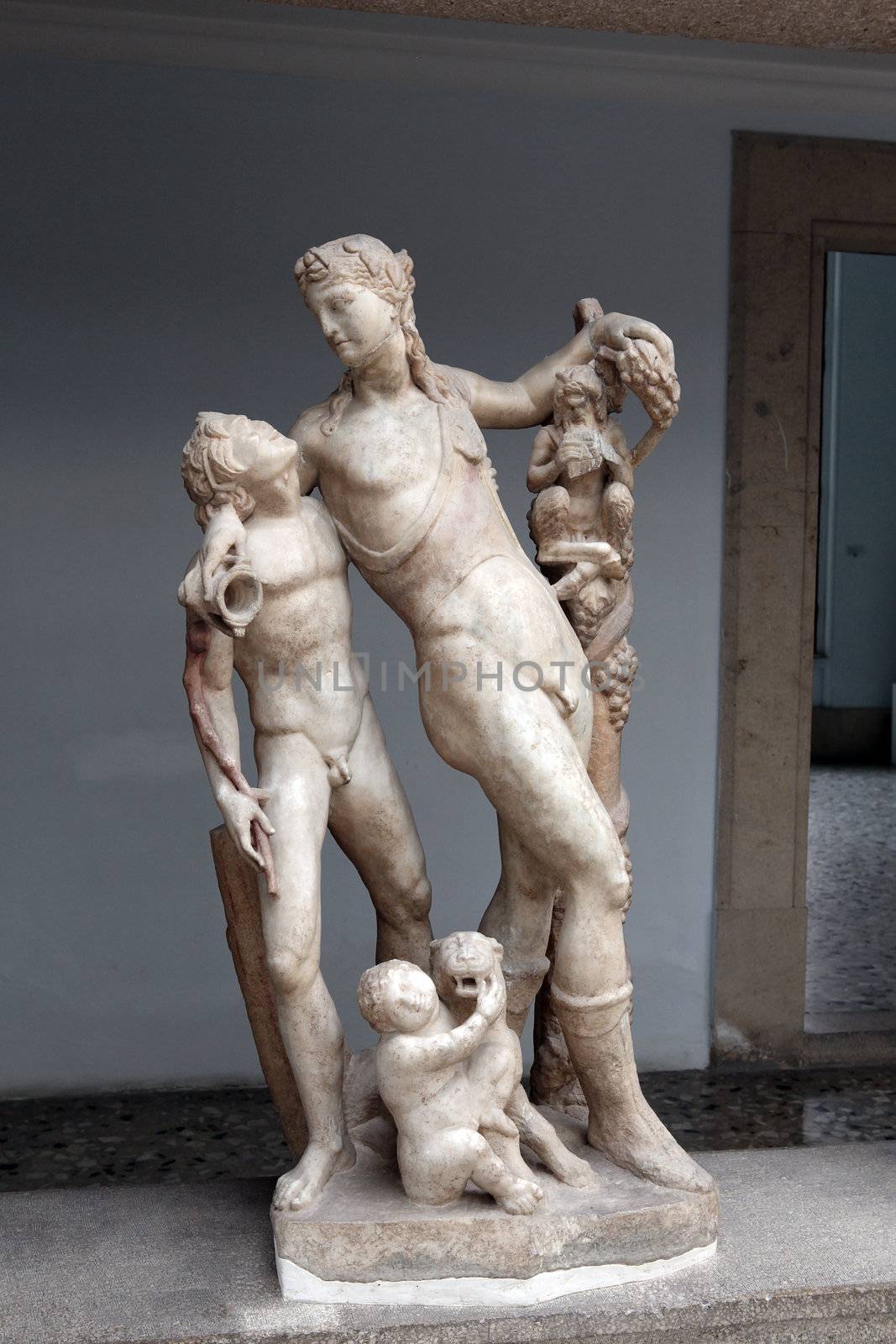 Ancient sculpture in Kos town. Dodecanese, Greece