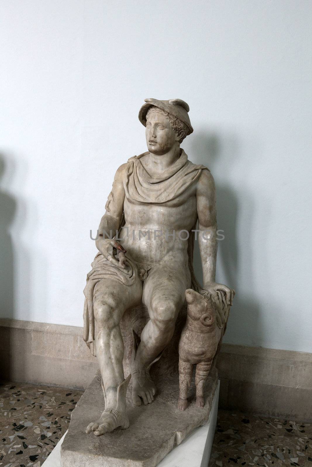 Ancient sculpture in Kos town. Dodecanese, Greece
