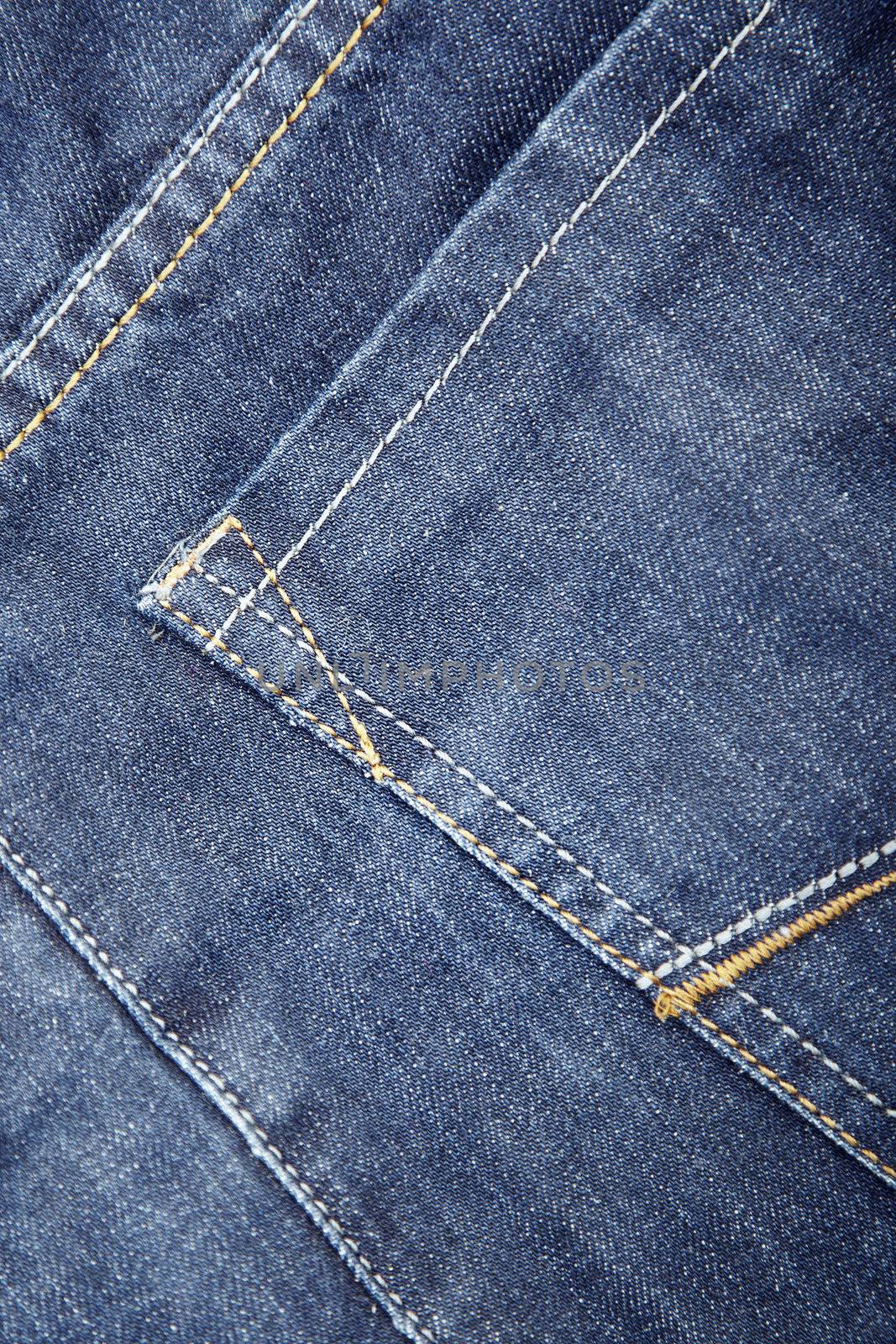 Blue jeans with pocket. Close-up photo