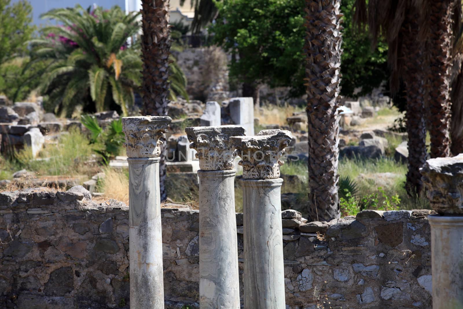 the ruins of the ancient agora on Kos Island, Dodecanese
