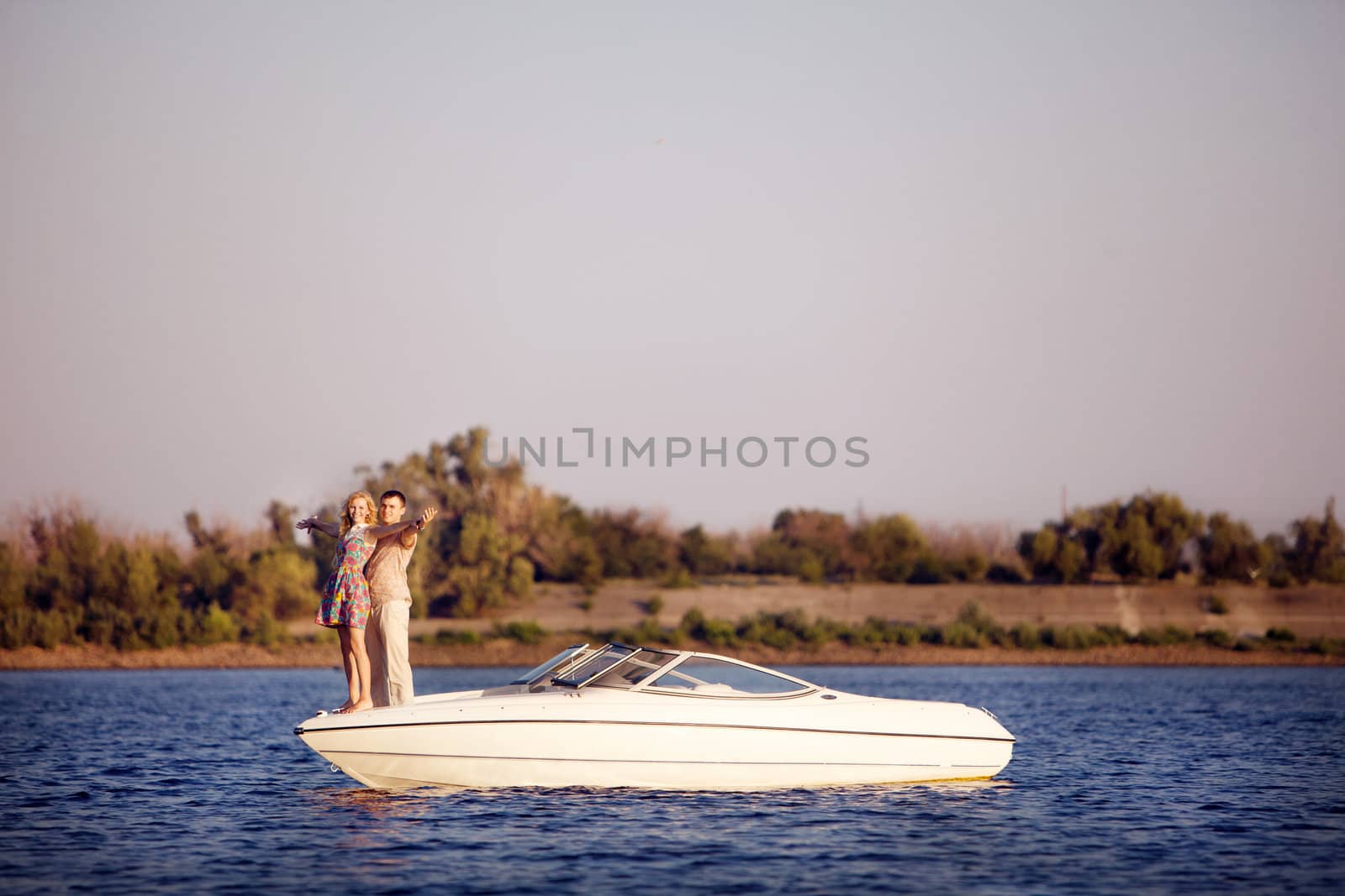 young couple on the boat by vsurkov