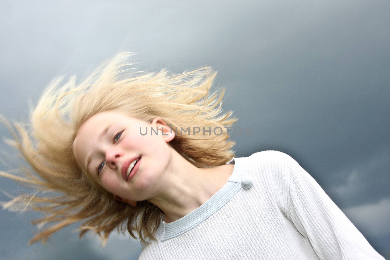 Girls having fun in denmark in the summer