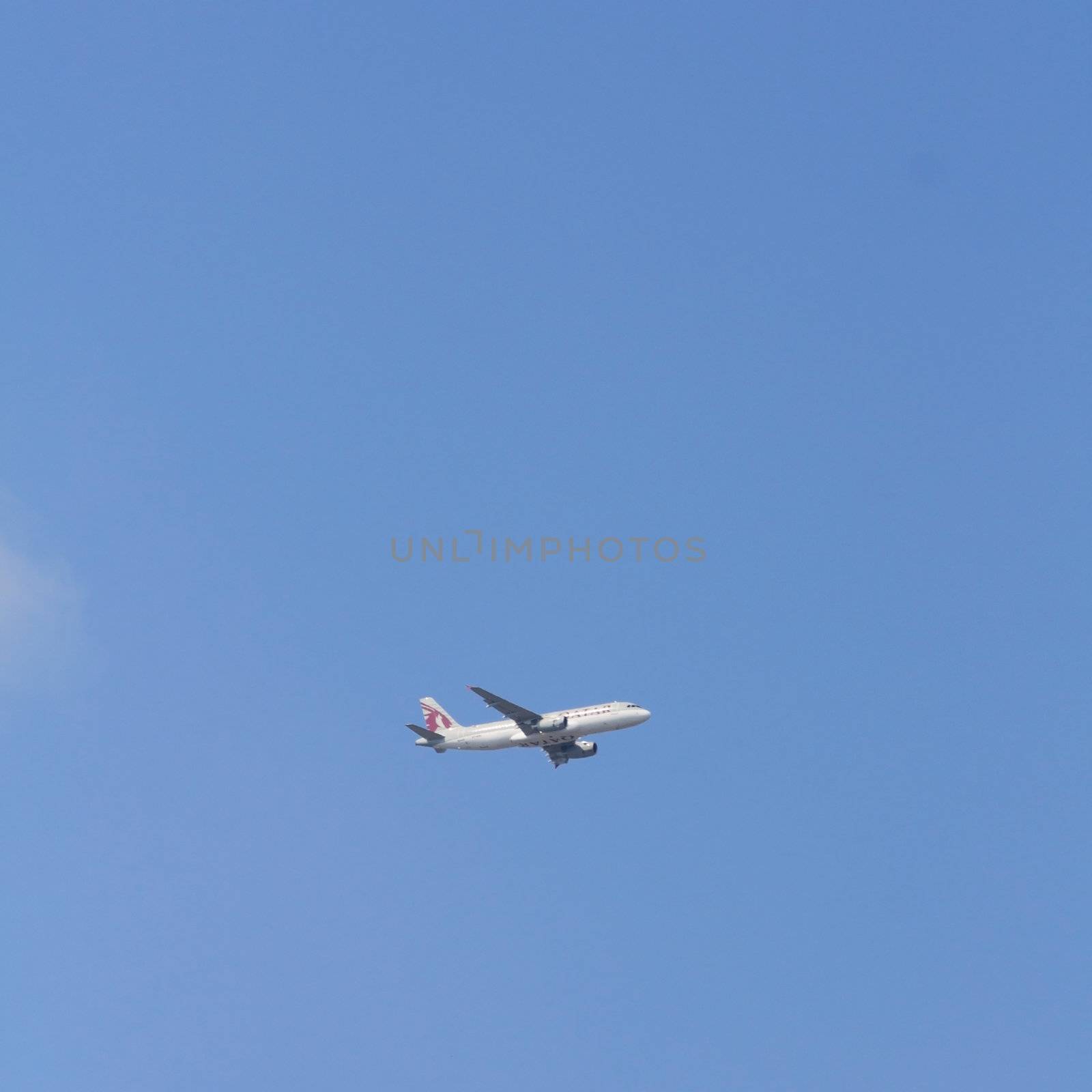 Airplane in the sky by shebeko