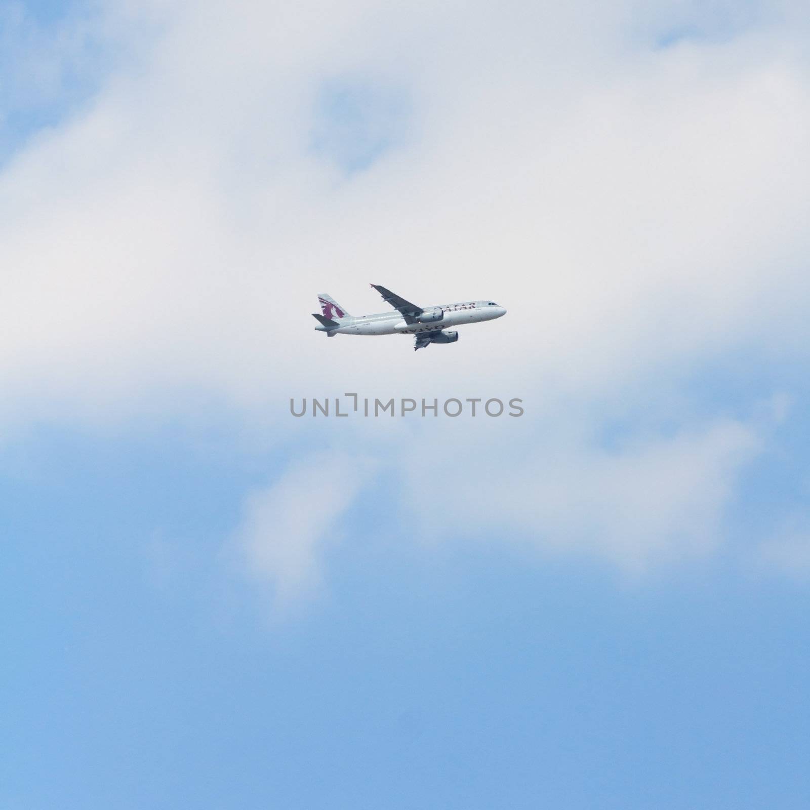 Airplane in the sky by shebeko