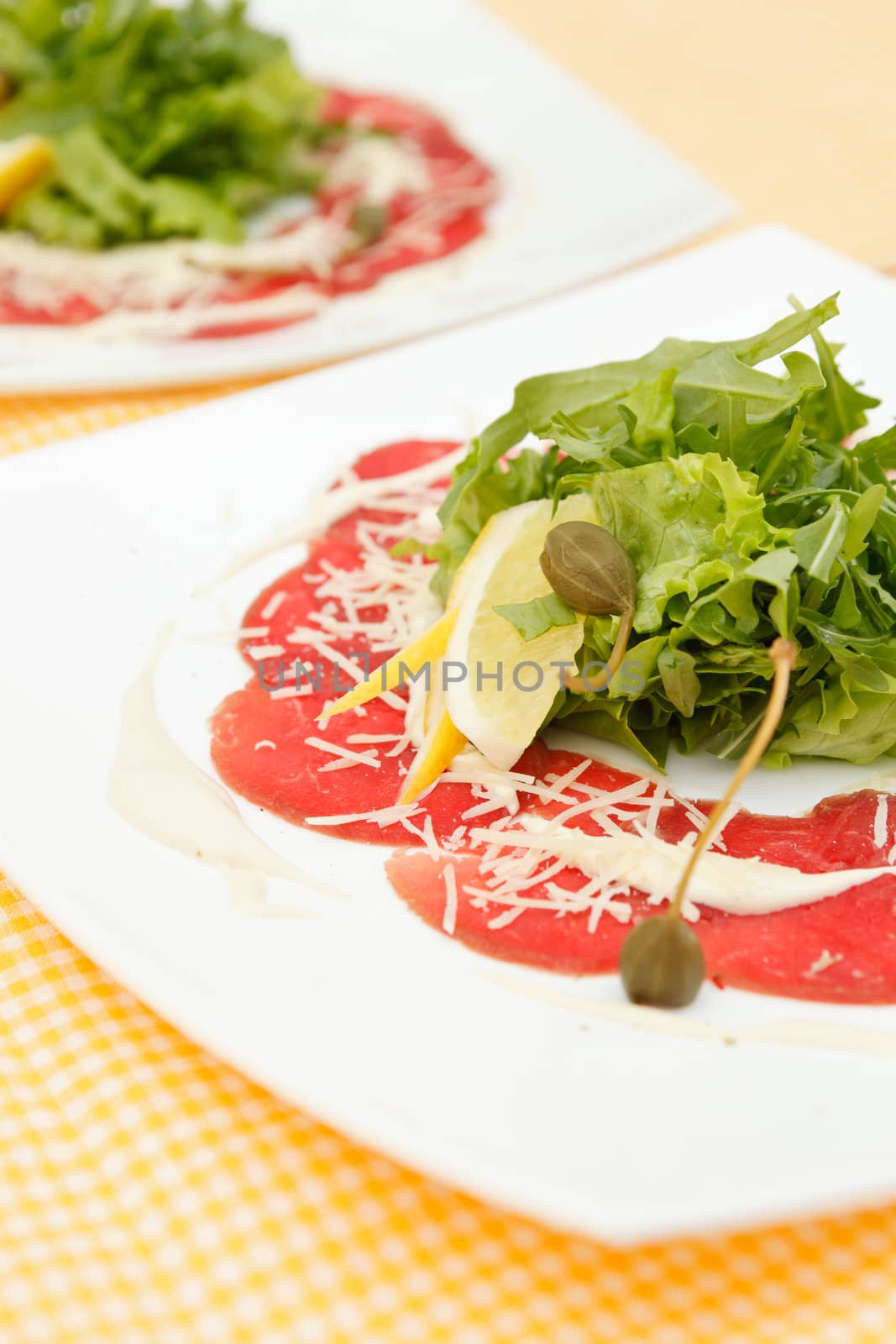 Meat Carpaccio with Parmesan Cheese 