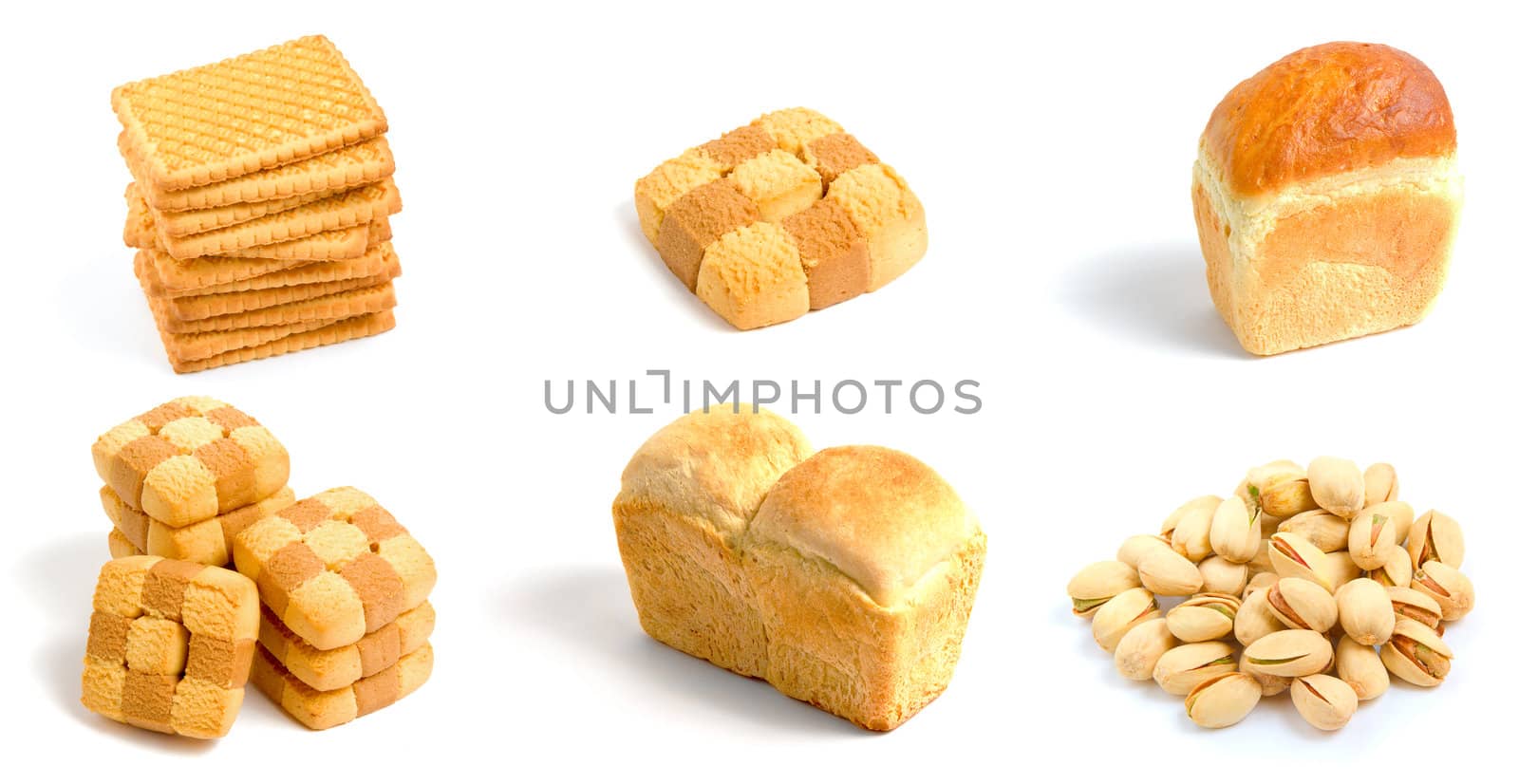 Set of bakery isolated