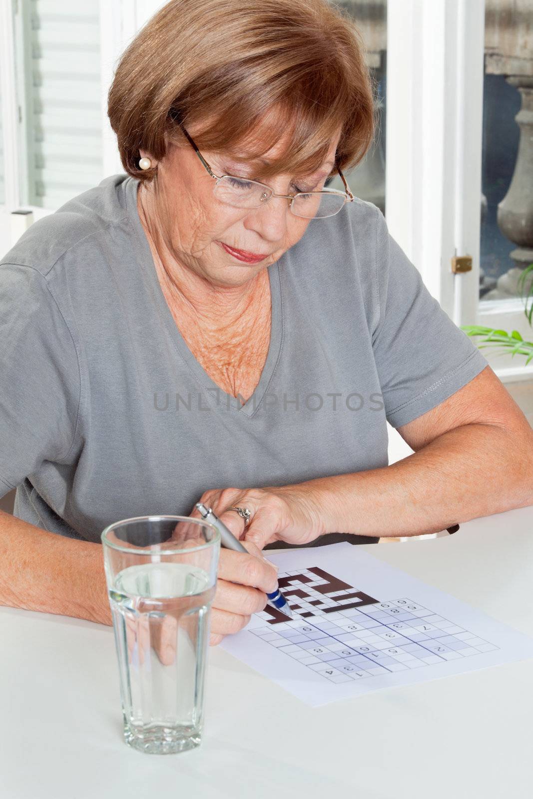 Woman Playing Leisure Games by leaf