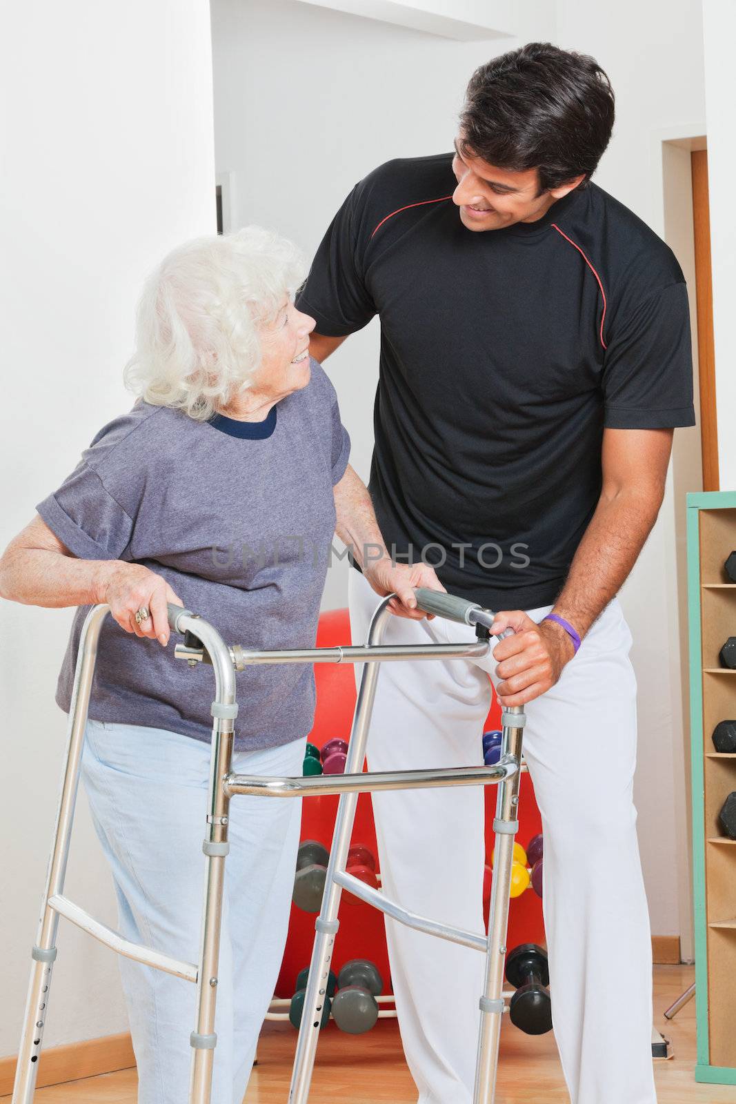 Woman And Trainer Looking At Each Other by leaf