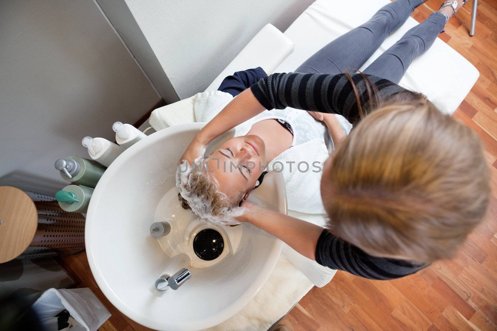 Washing Hair At Salon by leaf