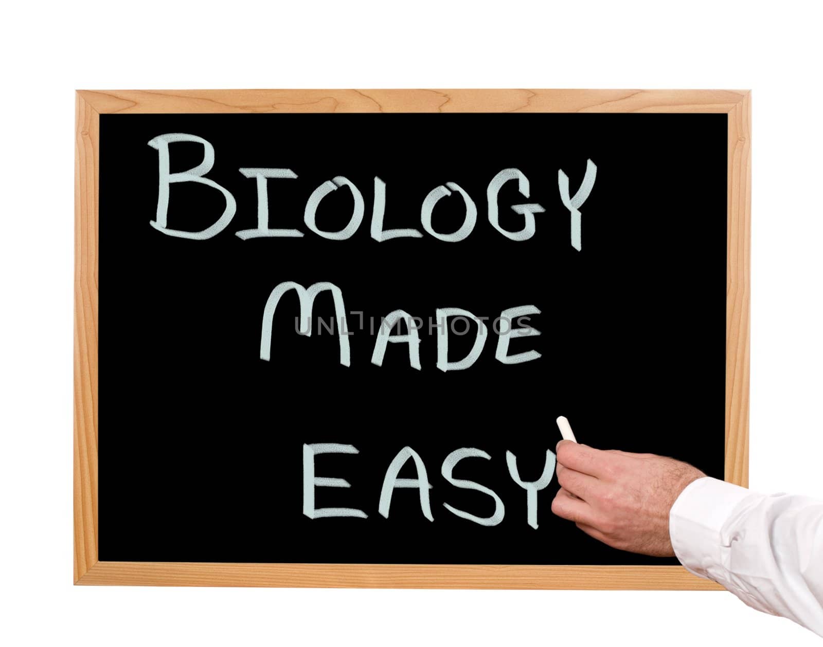 Biology made easy is written in chalk on a chalkboard.