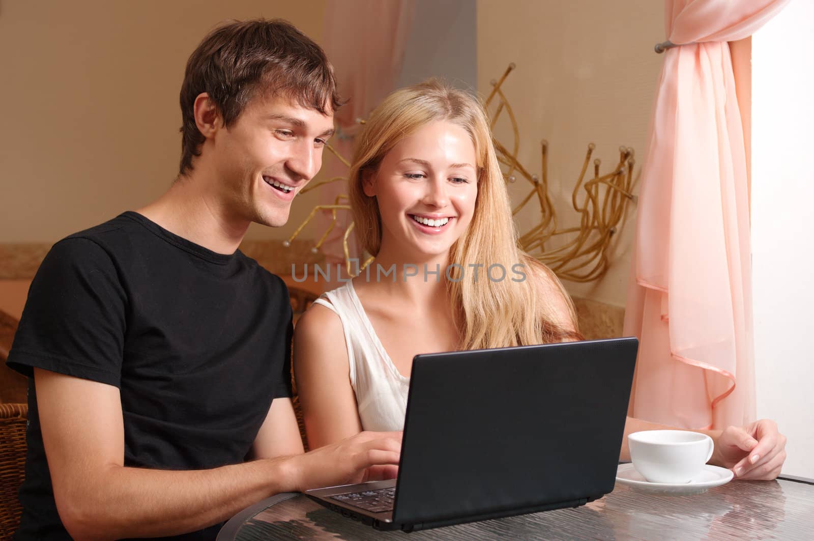 Young couple with laptop