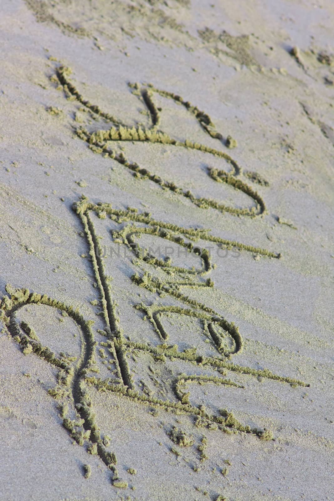The inscription on the sand