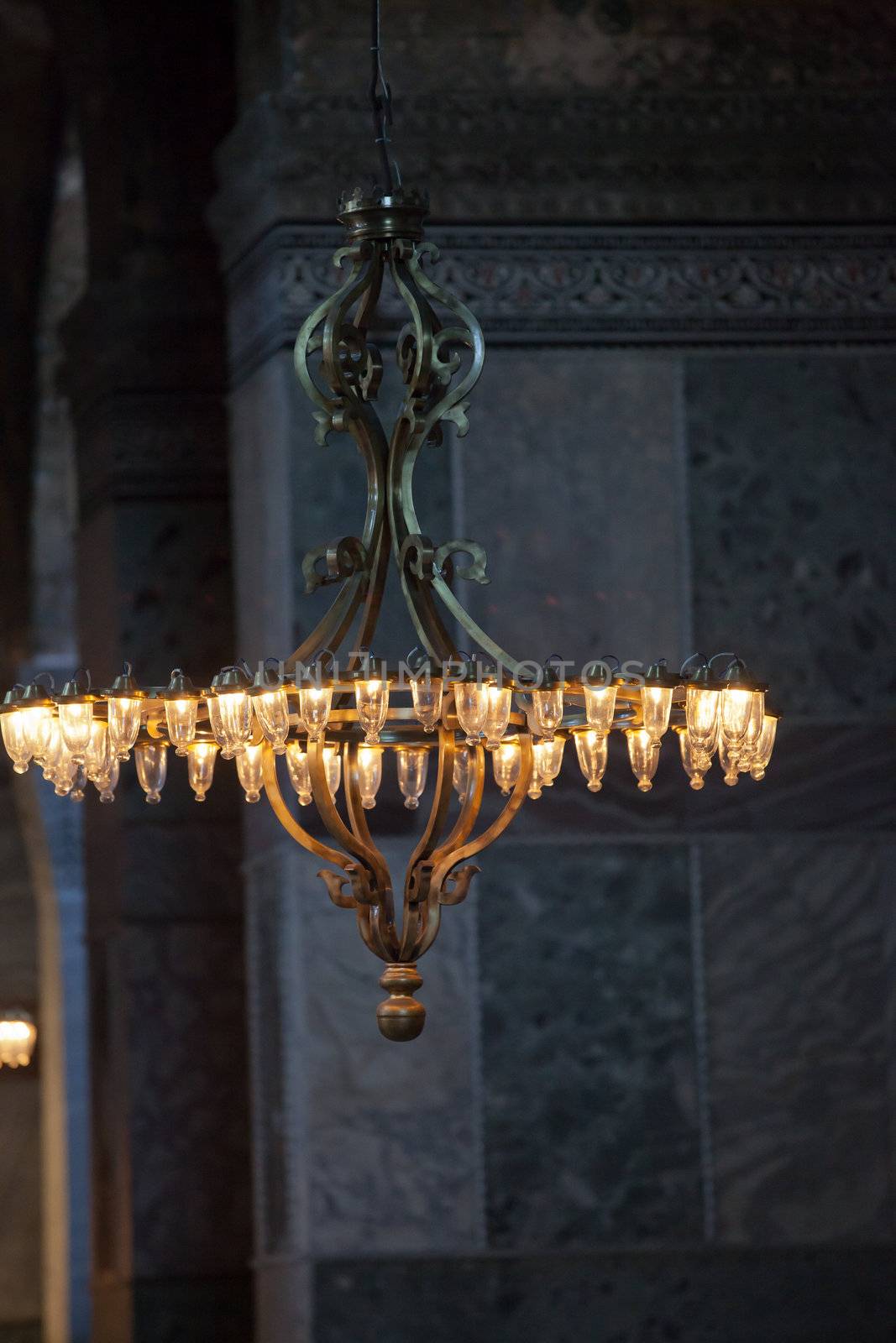 Interior of the Hagia Sophia in Istanbul. Turkey 