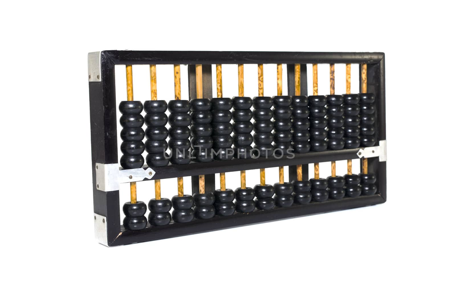 old wooden asia abacus on white background