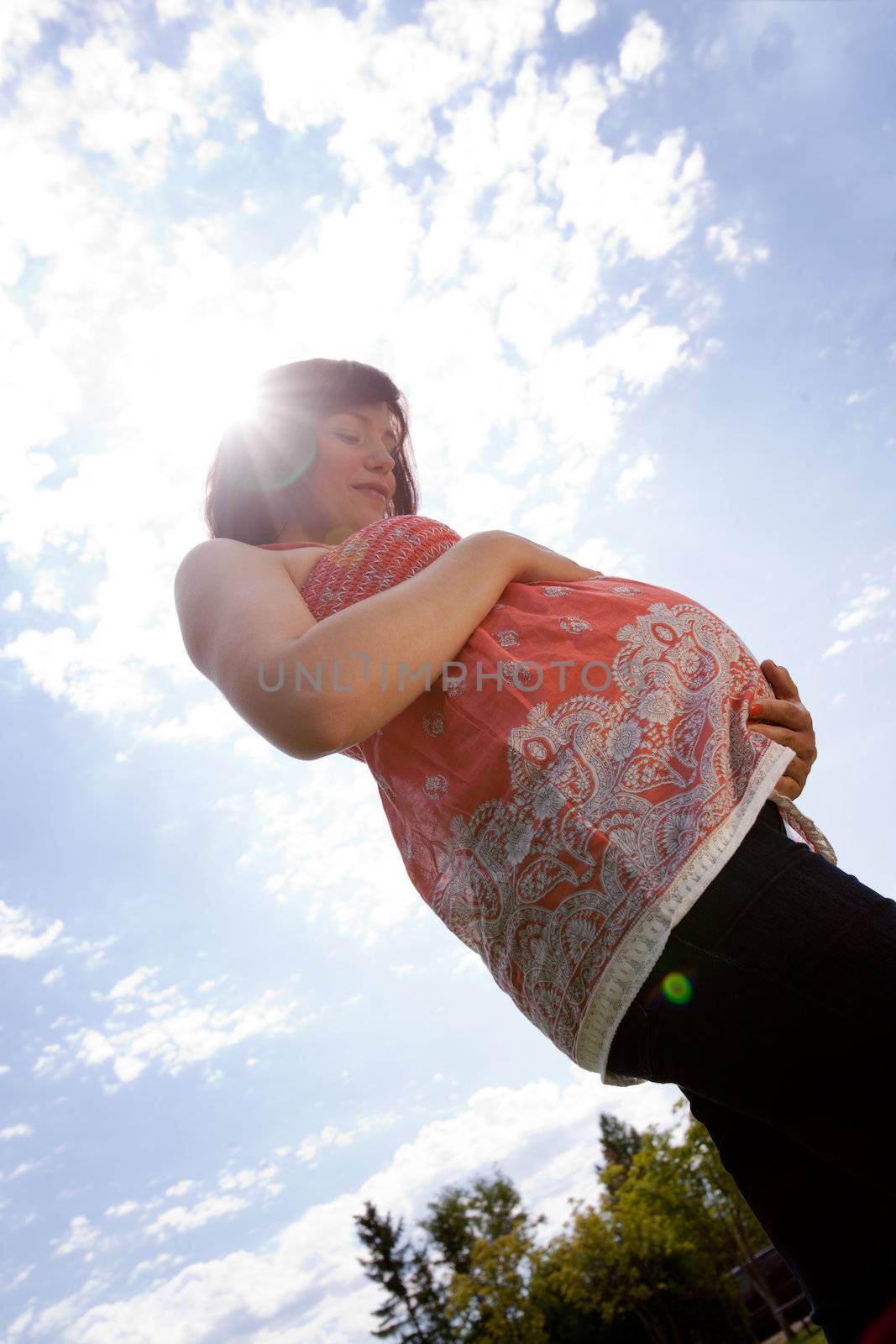 Pregnant Woman by leaf