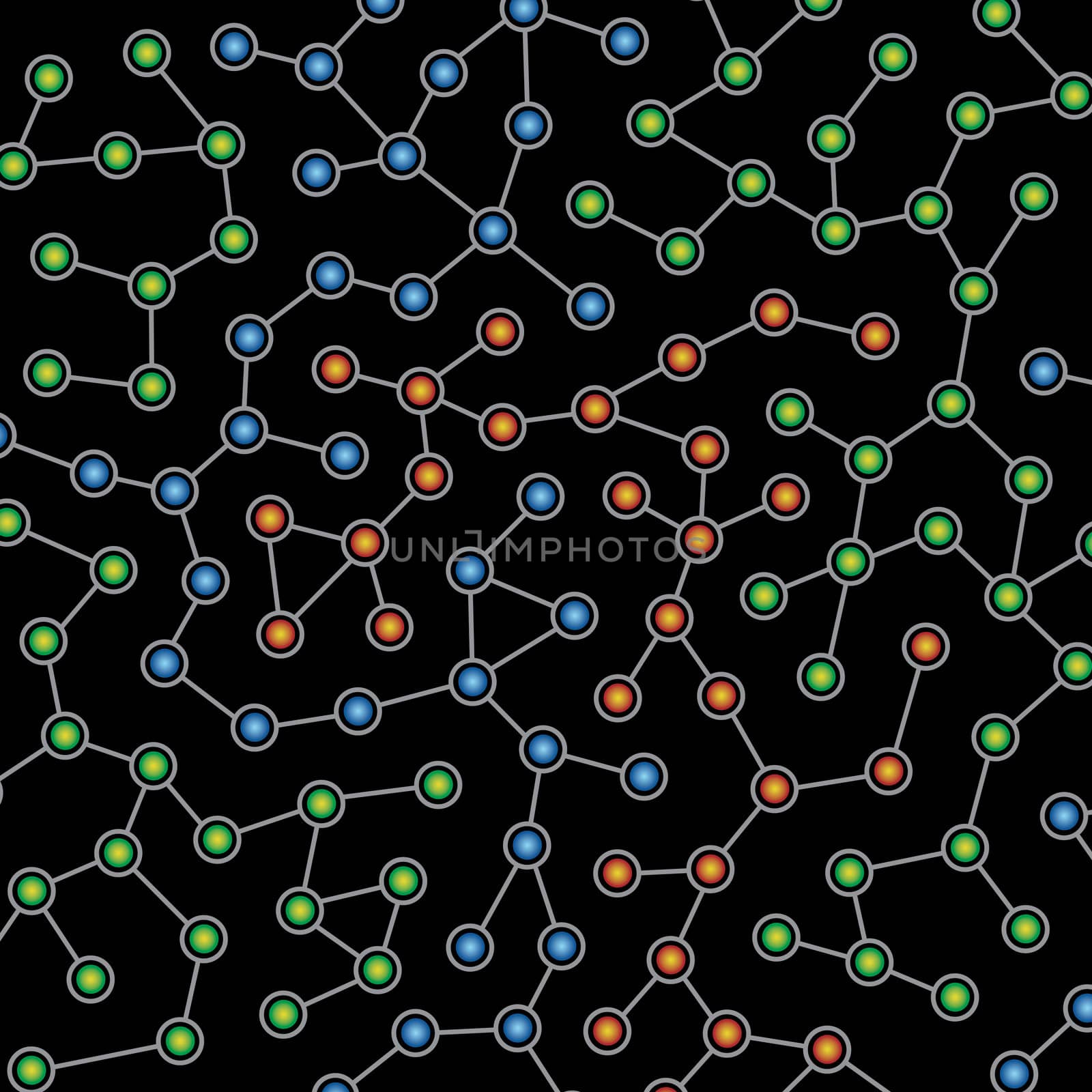 Network of color nodes against black by Balefire9