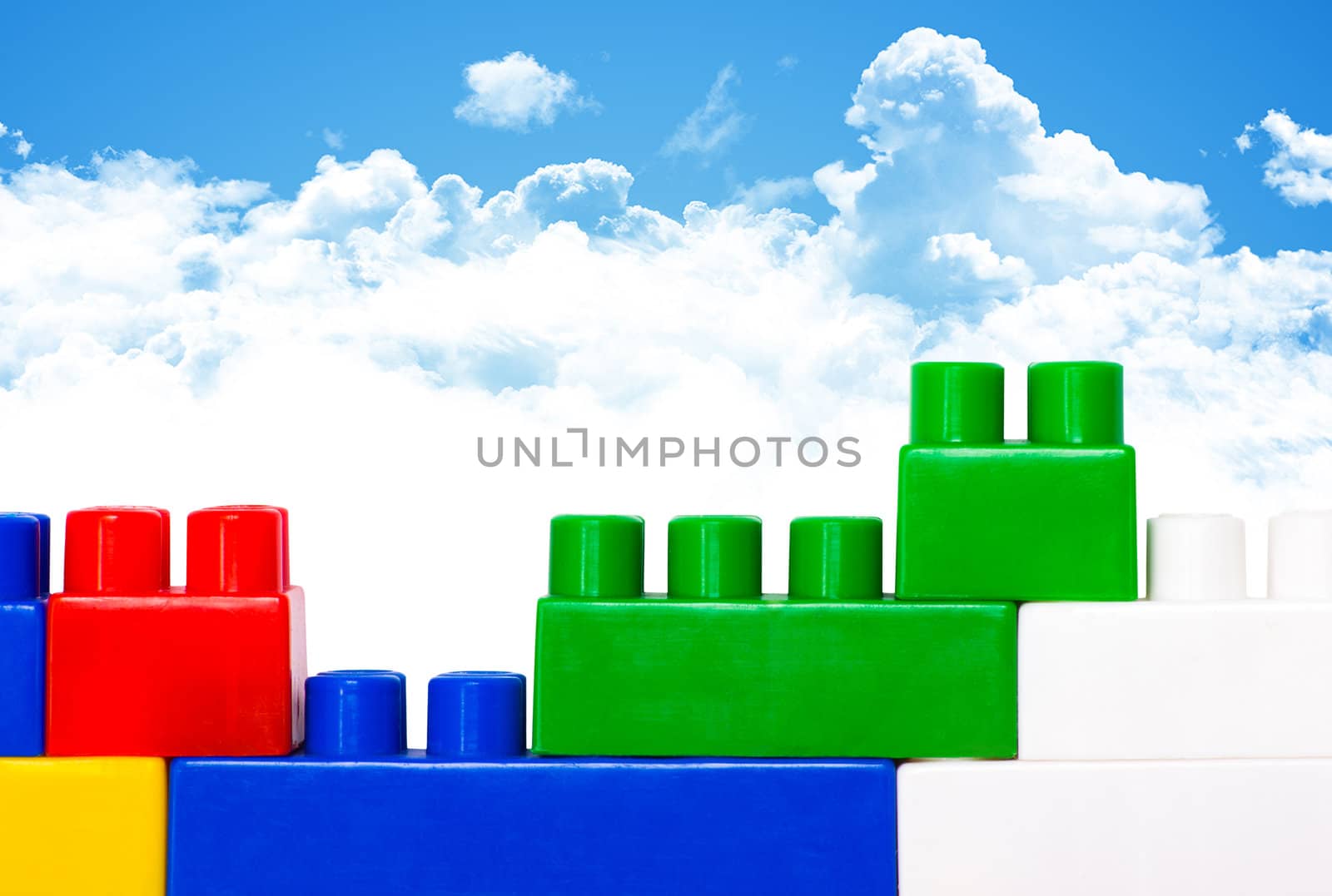 Plastic construction blocks