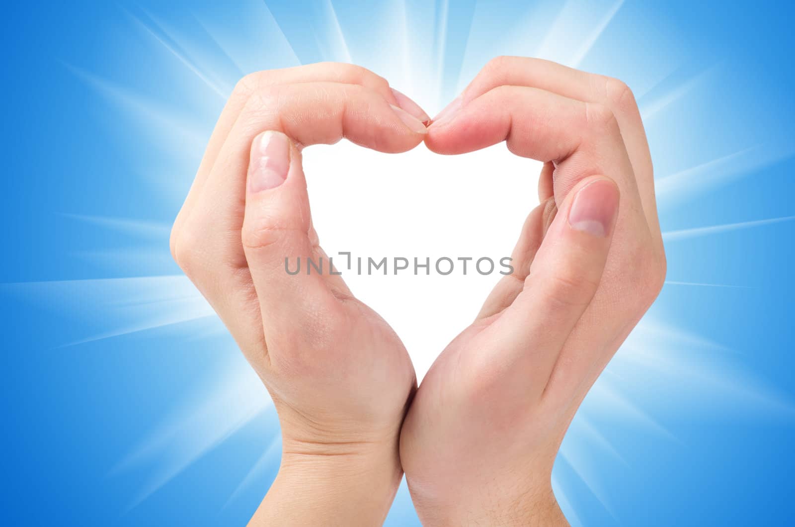Two hands form a heart shape with their fingers