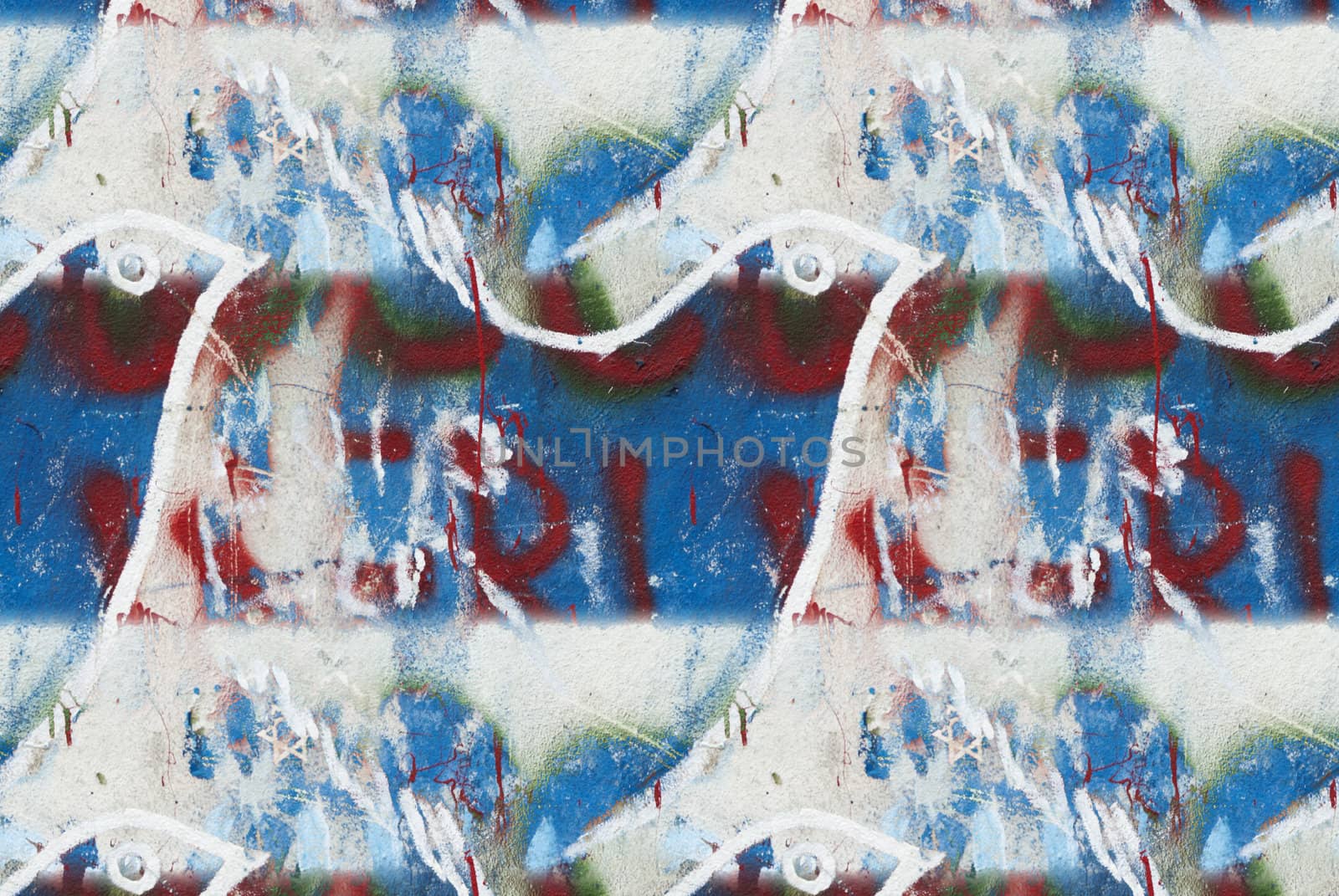 Old Colorful Berlin Wall in West Germany