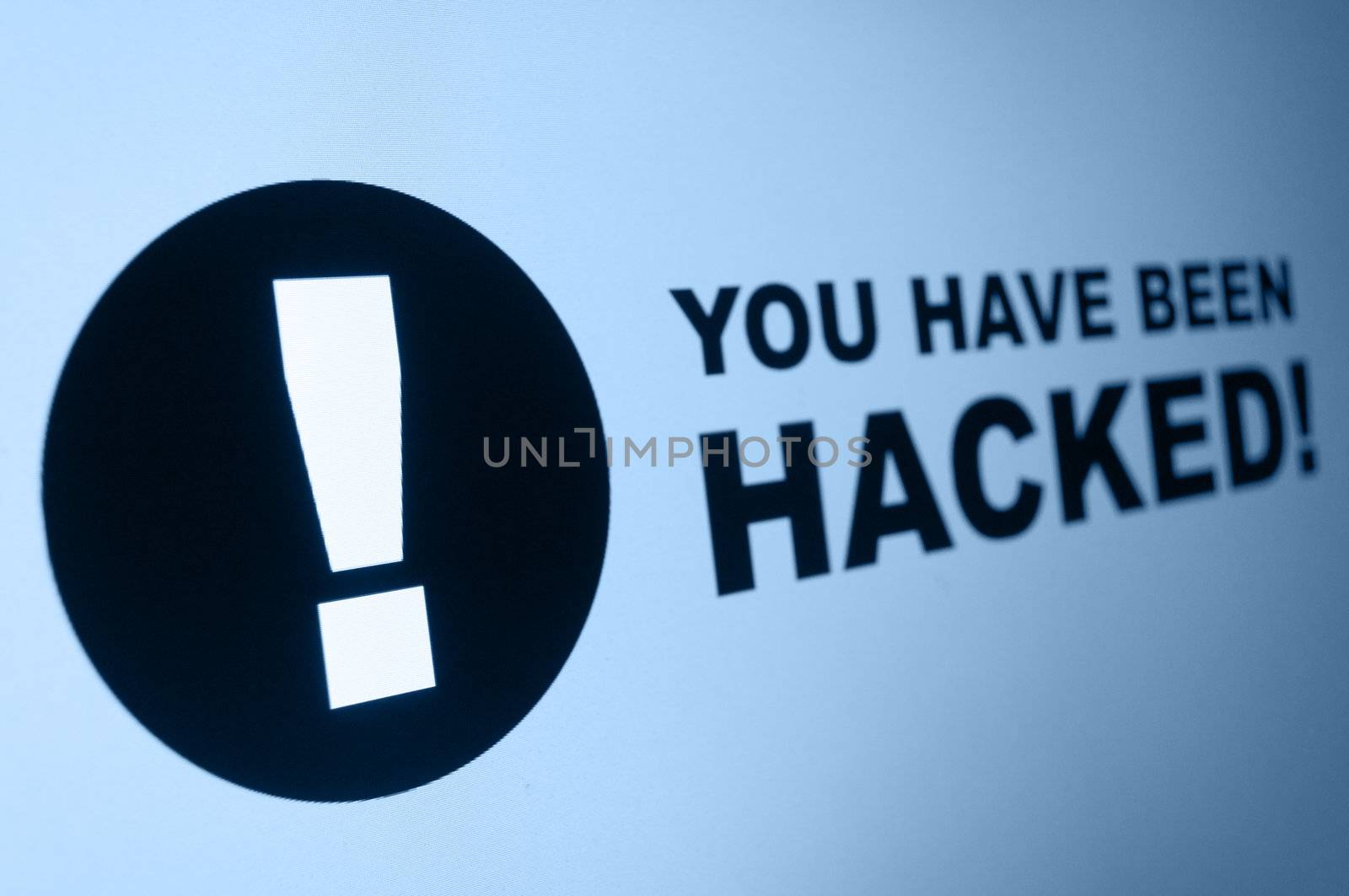 You have been hacked sign on LCD Screen
