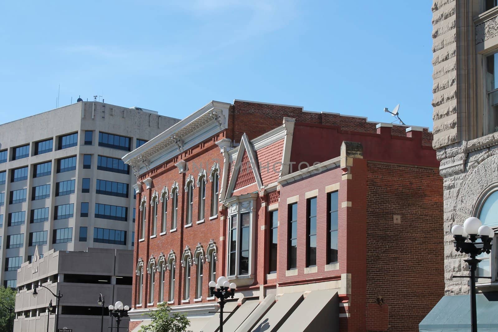 Partial view of downtown La Crosse, Wisconsin.