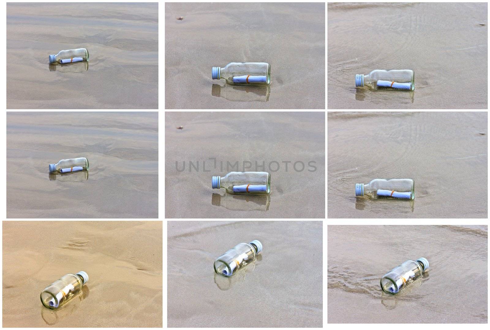  glass bottle on the beach 