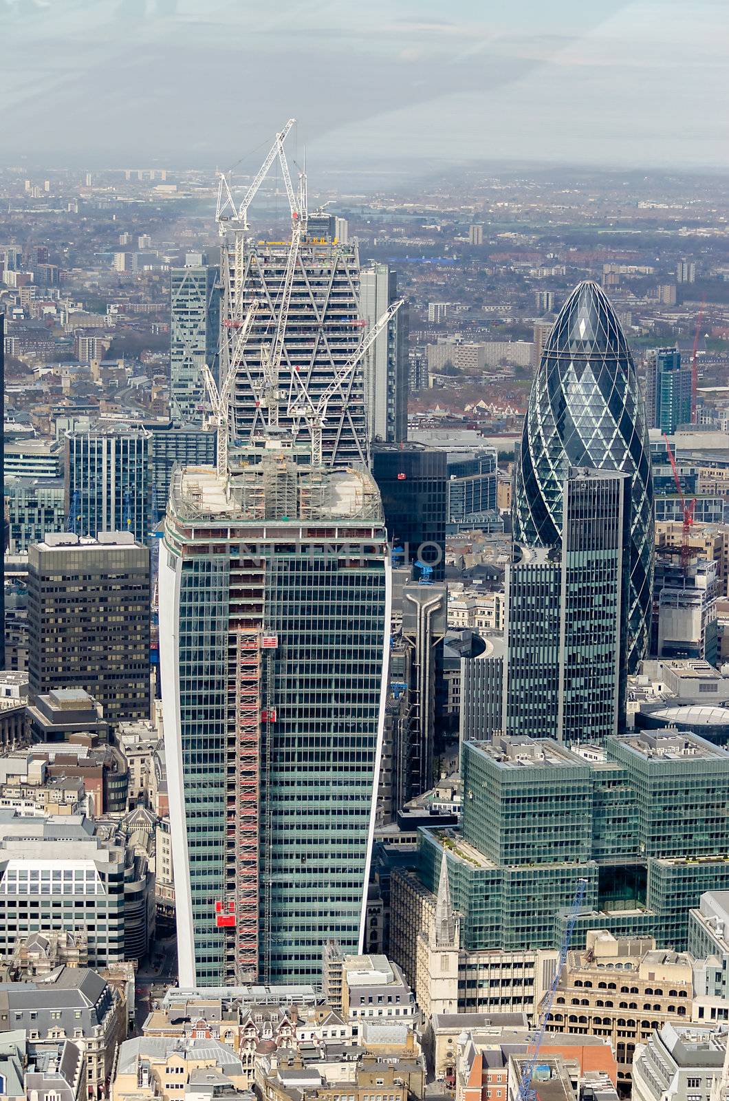 London City Skyline, Modern Skyscrapers in London financial district