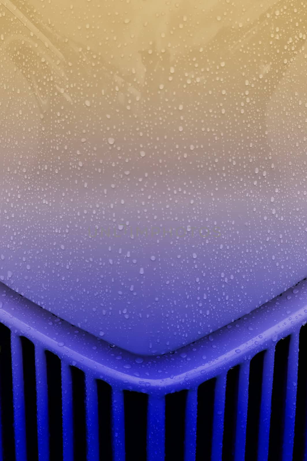 raindrops on a vehicle hood