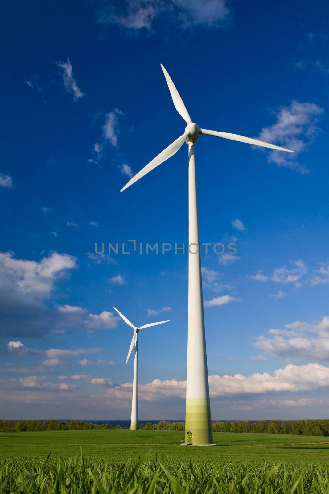 Windmills and blue sky by Gbuglok