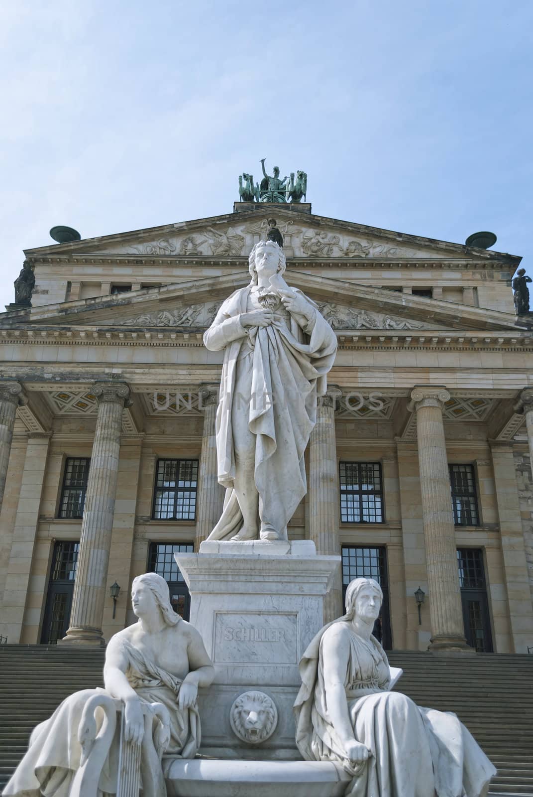 Statue of Germany's poet Schiller in front of the Konzerthaus, Berlin