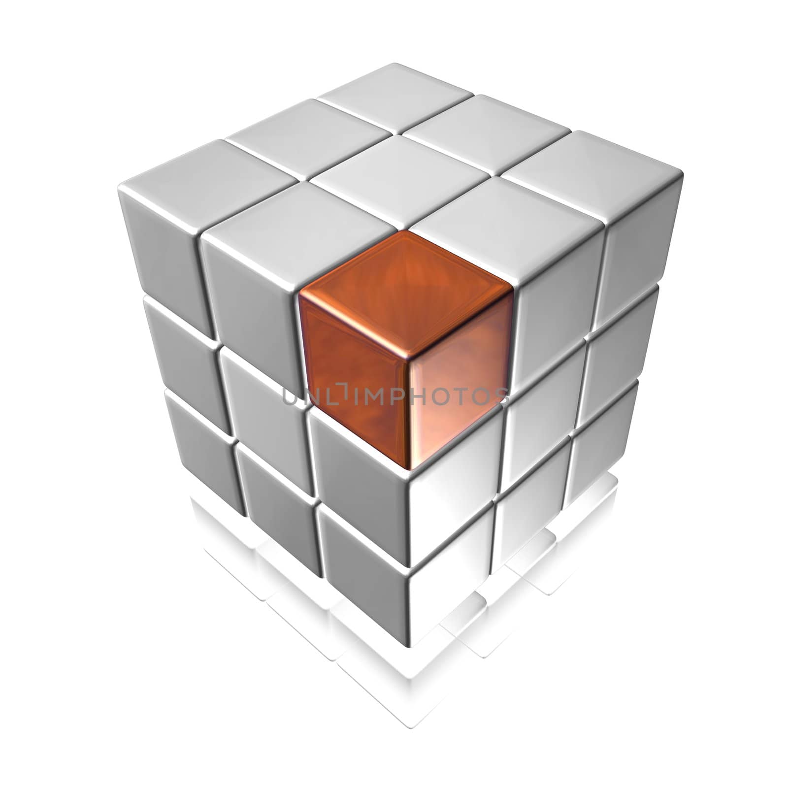 An abstract illustration of cubes on a white background