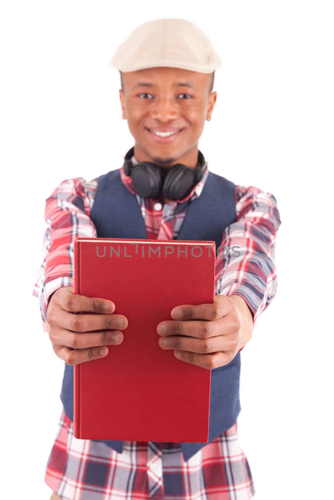 young African American student with a book by michel74100