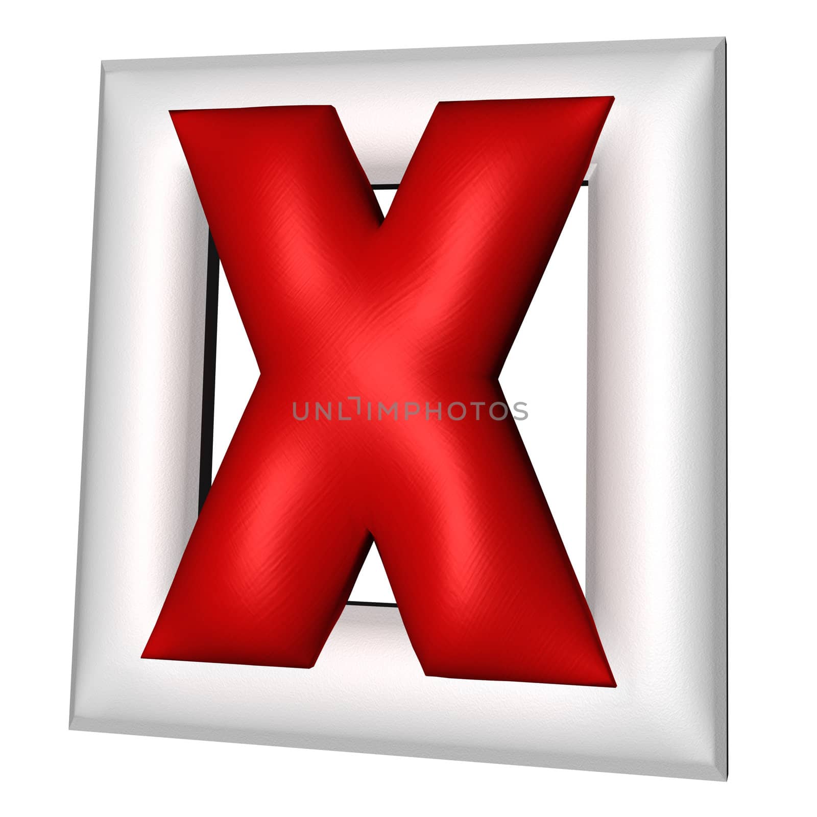 Red 3d symbol of cross mark on white background