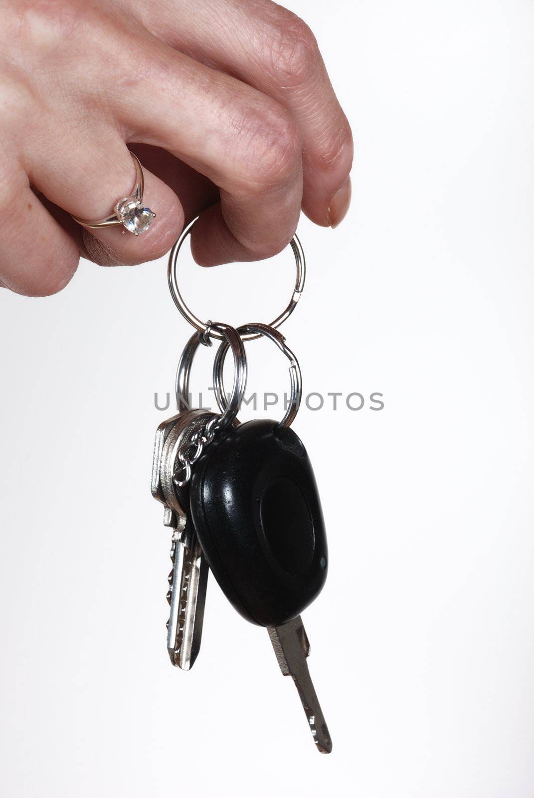  Woman holding car key